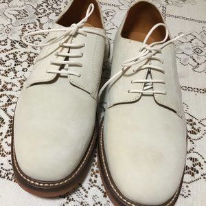Men's Nordstrom Shoes White BUCK Skin Leather Oxfords Size 9W Miami Vice NEW